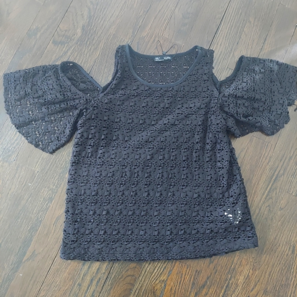 Zara Crochet Black Top Size Small